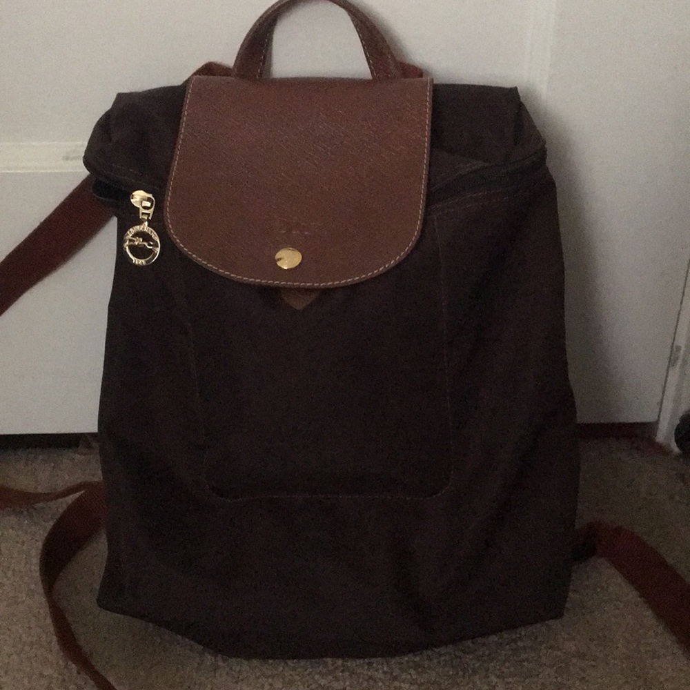 Longchamp Le Pliage Backpack in Bilberry Purple